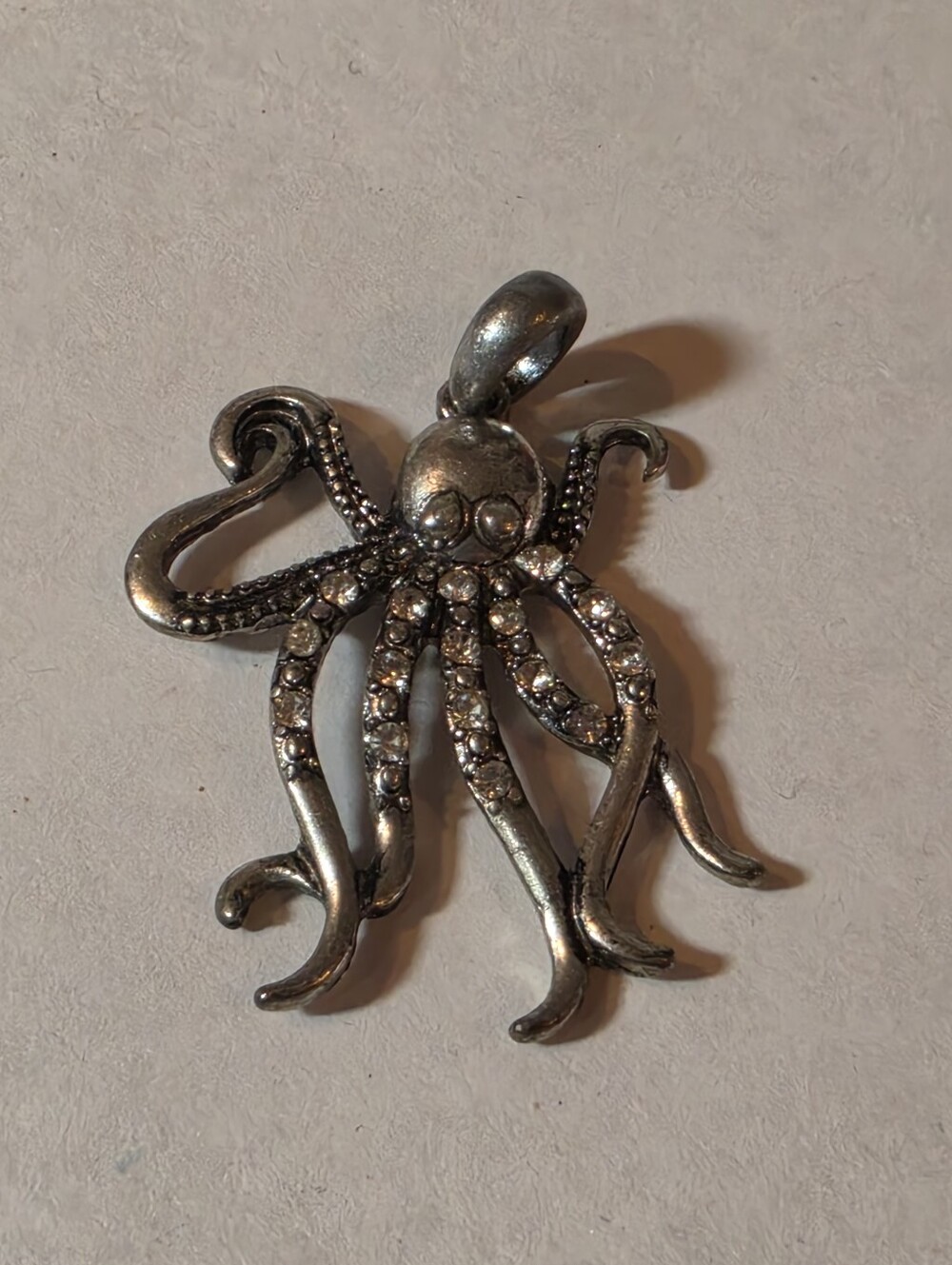 Silver Tone Octopus Pendant Necklace Charm